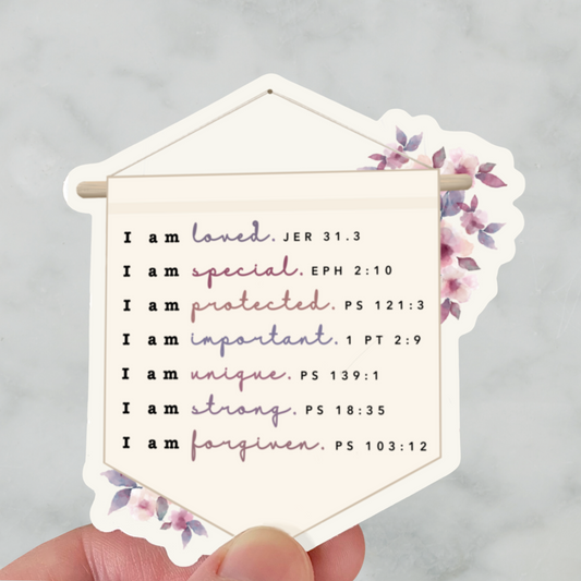 Bible Verse Affirmations Banner Sticker