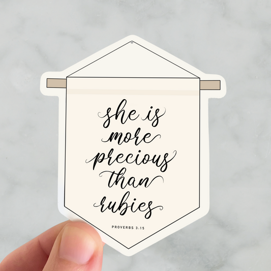 Proverbs 3:15 Banner Sticker