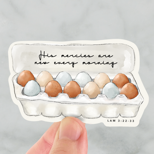 Lamentations 3:22-33 Farm Fresh Eggs Sticker